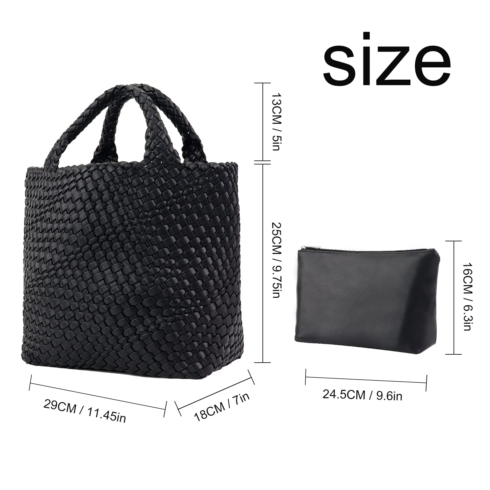 ORAD Women's Large Neoprene Tote Bag - Stylish Woven Handbag with Roomy Shoulder Strap for Beach, Gym, Travel & Work | Perfect for Yoga, Shopping & Daily Commute