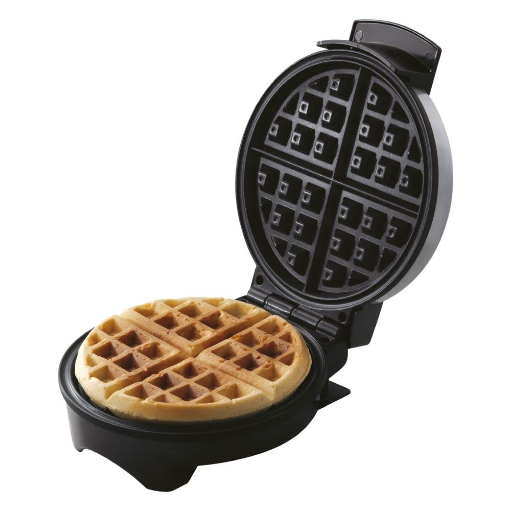 Britânia 4-Slice Golden Waffle Maker - 220V Black Non-Stick Electric Waffle Iron for Breakfast, Brunch & Family Gatherings