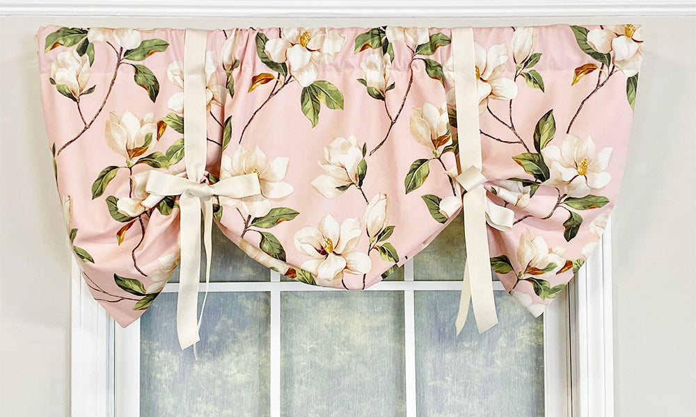 Magnolia Tie Up Valance - Elegant Window Treatment for Living Room & Bedroom - Soft Linen Fabric Curtain Valance with Tie-Up Design - Perfect for Home Decor & Interior Styling