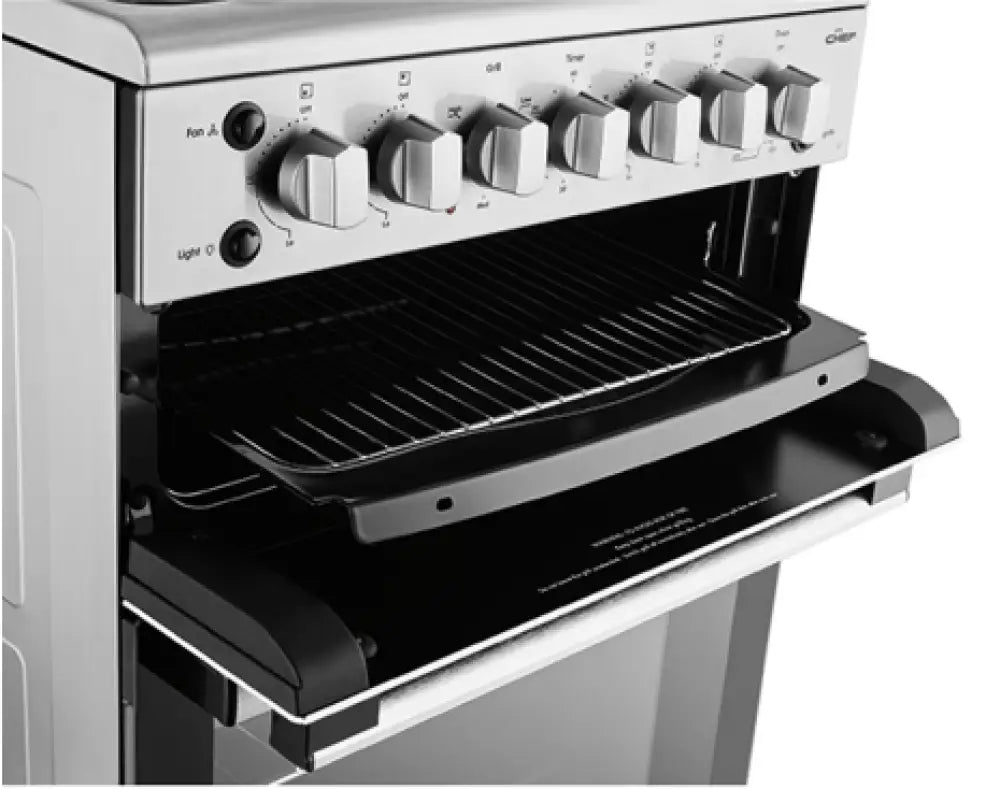 Chef CFG517SBLP 54cm Freestanding LP Gas Cooker - High-Efficiency Stainless Steel Stove for Home & Restaurant Cooking | Perfect for Grilling, Frying & Boiling
