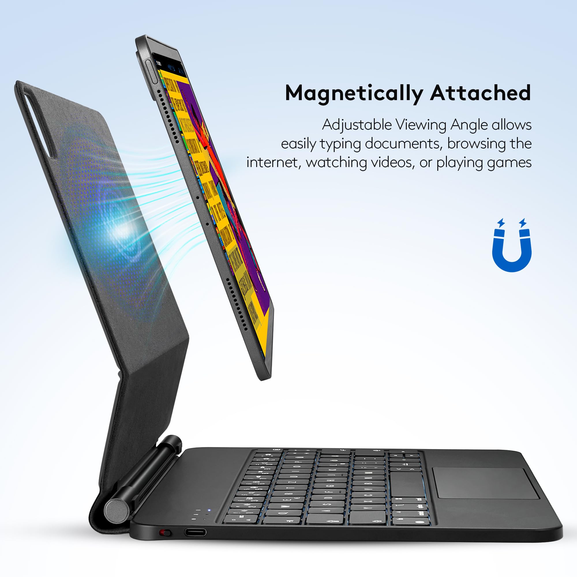 Magic-Style Bluetooth Keyboard Case for iPad Air 11