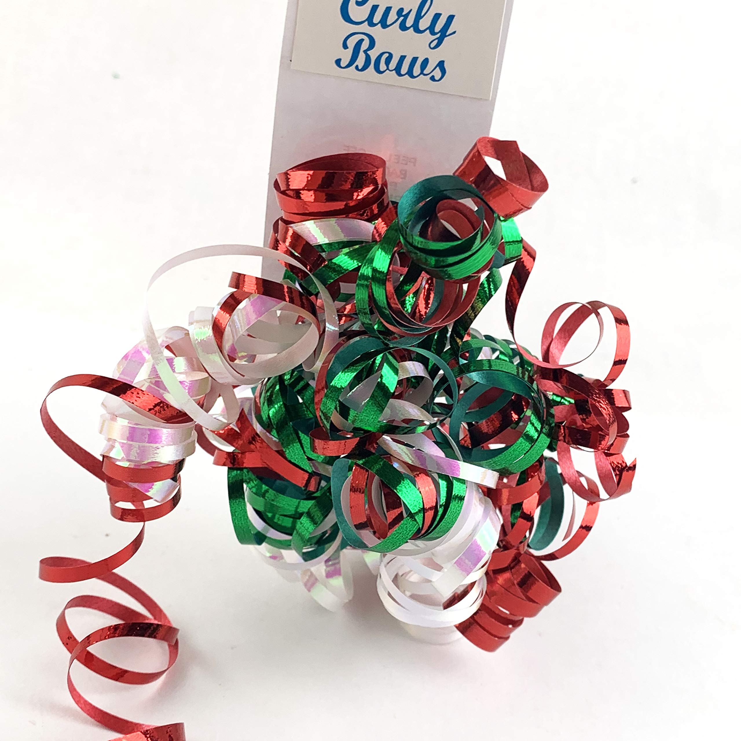6-Piece Thin Cut Curly Gift Wrapping Bows - 5 Inch Christmas Decorative Ribbons for Holiday Presents, Party Decorations & Gift Box Embellishments