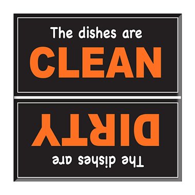 Dishwasher Magnet Clean Dirty Sign - Strong & Durable Orange Black Dishwasher Indicator for Kitchen - Perfect for Home, Office, and RV Use