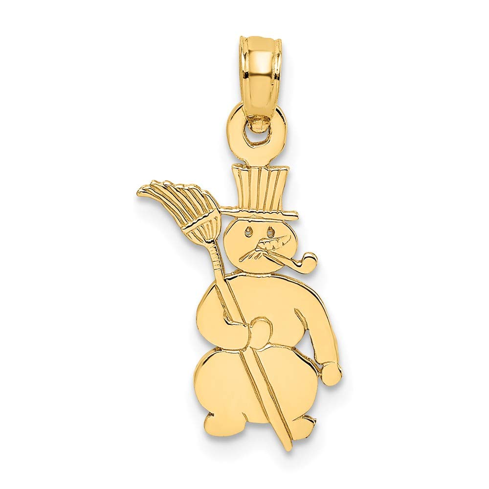 14K Yellow Gold Snowman Charm Pendant - Christmas Holiday Jewelry Gift for Women & Girls - Perfect for Necklaces, Bracelets & Holiday Outfits