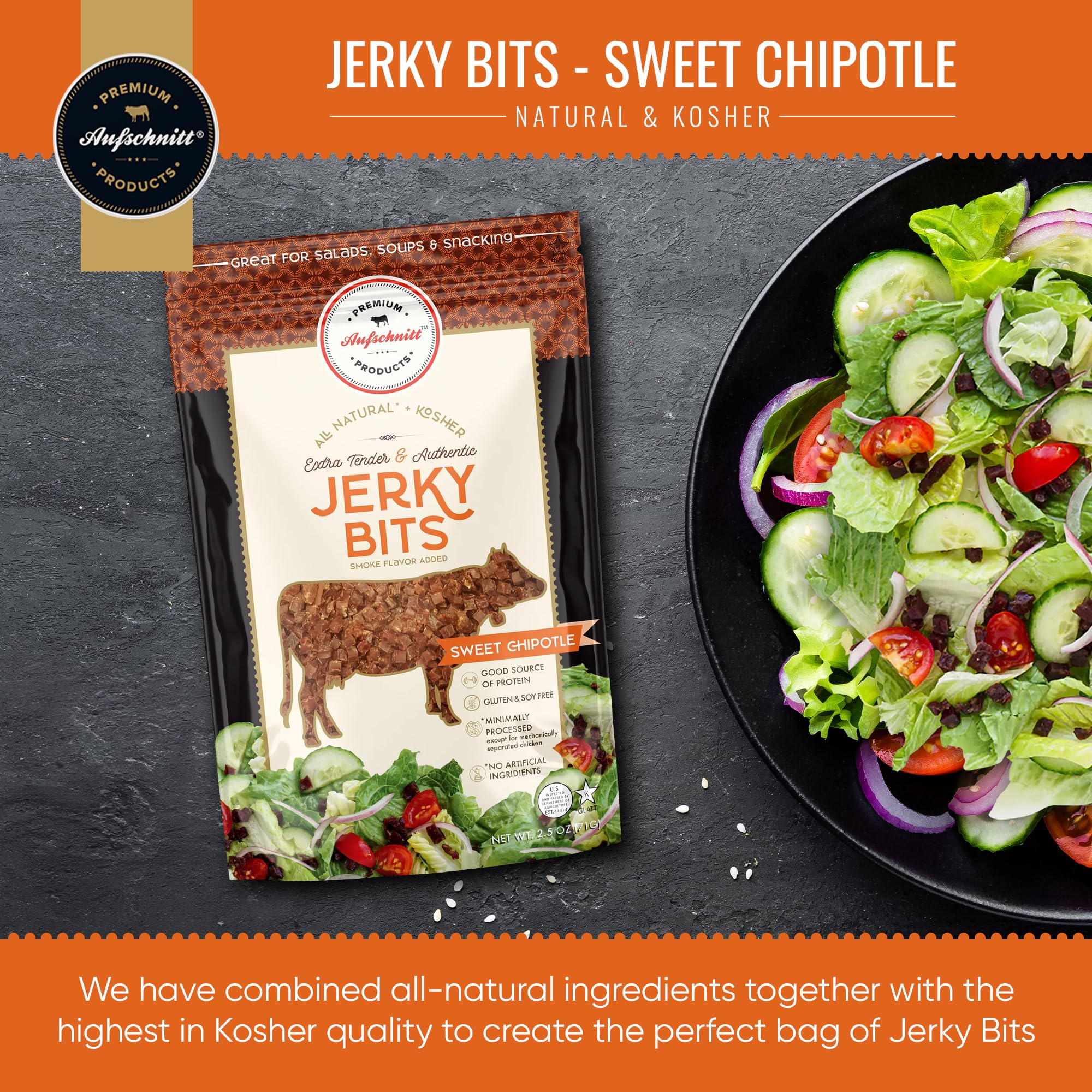 Premium Beef & Chicken Jerky Bites - High Protein Healthy Snacks, Kosher Halal Keto Friendly (2 Pack, Chipotle Flavor) | Perfect for Hiking, Travel & Office Snacking