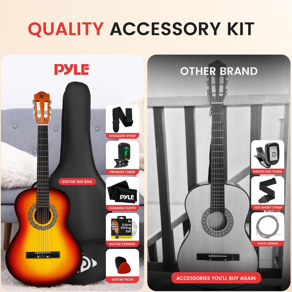 Classical Style 3/4 Scale Acoustic Guitar Kit for Beginners - Perfect for Kids, Students & Travel - DIY Guitar Building Project with All Necessary Parts