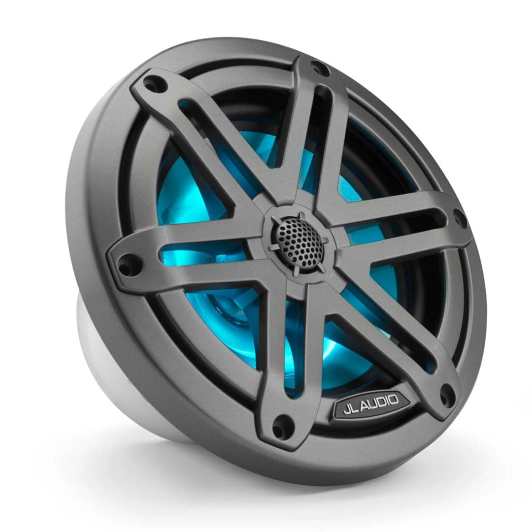 JL Audio M3 650X S Gm i - 6.5 Inch 2-Way Marine Speakers with LED Lights in Sport Gunmetal - Perfect for Boats, Yachts & Marine Audio Systems
