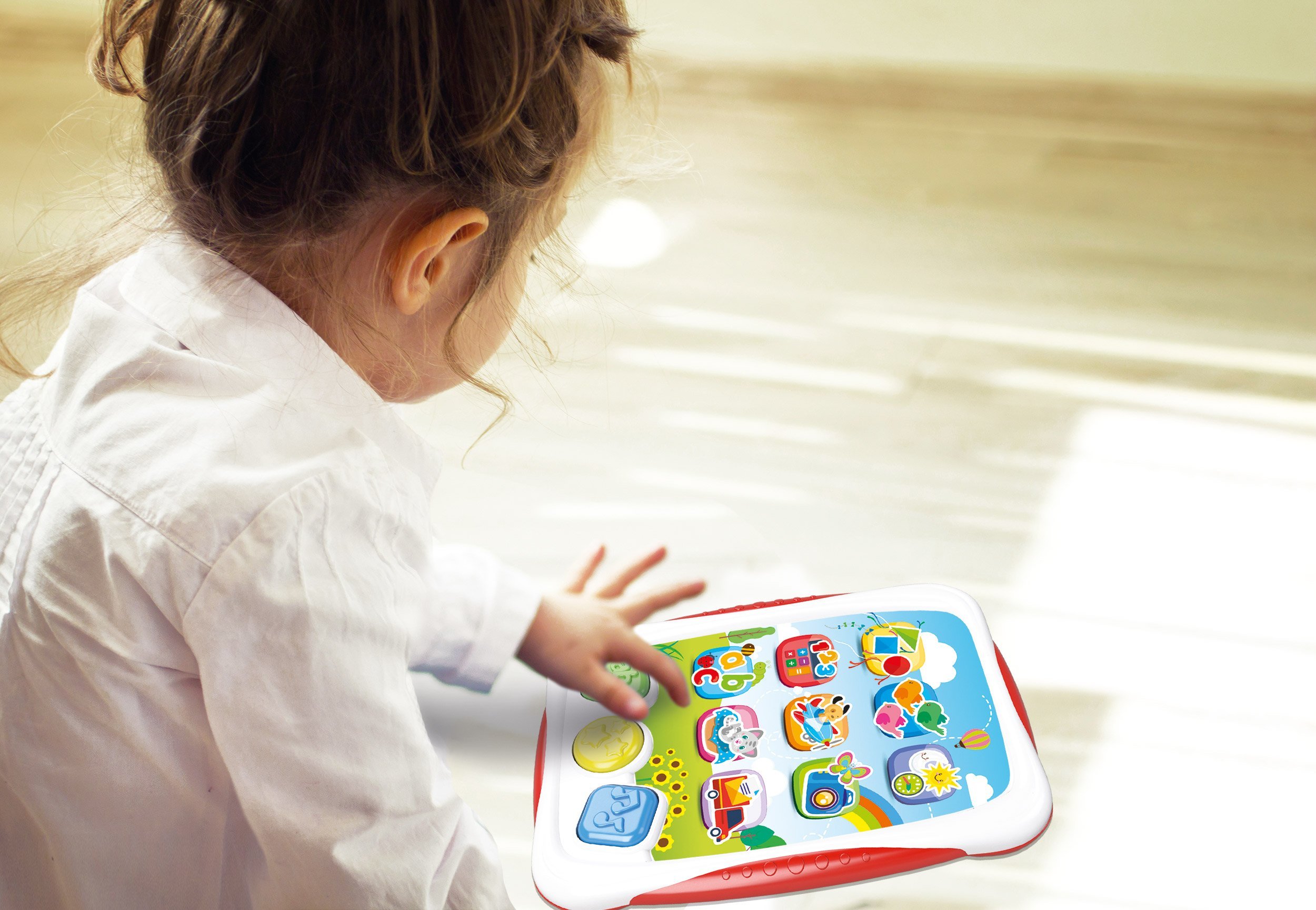 Clementoni Talking Book First Tablet - Interactive Learning Toy for Toddlers, Multi-Colored Educational Tablet with Sounds & Words - Perfect for Early Childhood Development & Home Learning
