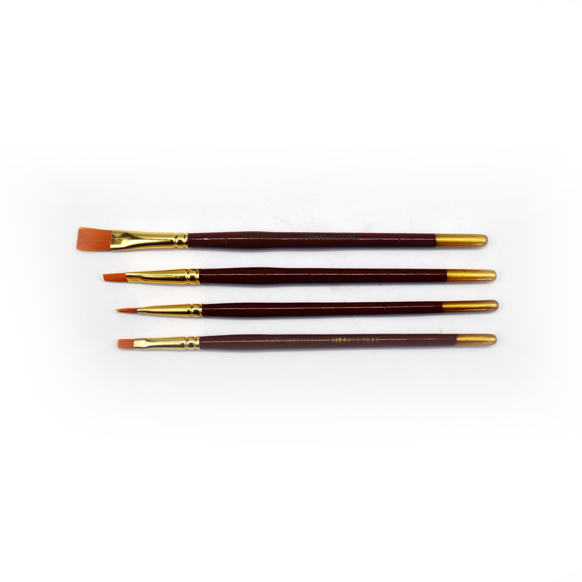 Professional Synthetic Hair Flat Brush Set - 4 Piece Collection for Acrylic, Watercolor & Oil Painting | Durable, Precise Artist Brushes | Easy to Clean | Perfect for Canvas Painting, Art Classes & DIY Projects