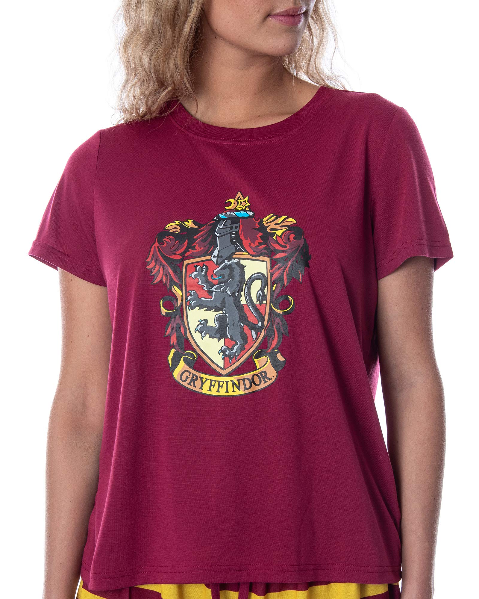 Harry Potter Women's Hogwarts Castle Pajama Set - Gryffindor, Slytherin, Hufflepuff & Ravenclaw House Themed Sleepwear | Cozy Cotton PJs for Movie Nights & Sleepovers