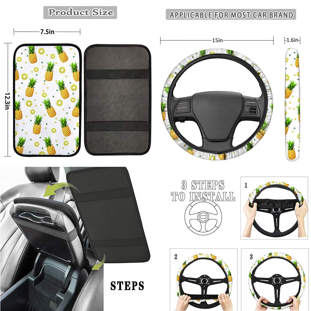 Stylish Tie Dye Car Seat Covers for Women - Universal Fit for SUV, Van, Sedan - Complete Auto Accessories Set with Seatbelt Pads, Steering Wheel Cover & Armrest Protector - Perfect for Road Trips, Commuting & Car Interior Protection