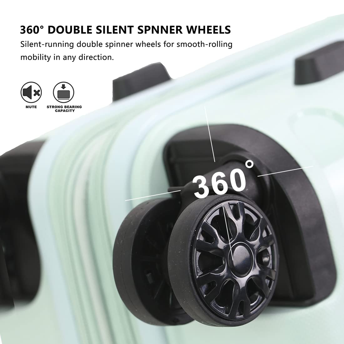 3-Piece Expandable PP Luggage Set with Spinner Wheels & TSA Lock - 20/24/28 Inch Large Suitcases for Family Travel (Azure Blue) - Perfect for Airplane Carry-On, Business Trips & Vacation Packing