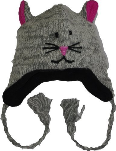 Warm Men's Nepal Animal Hat - Wool Mouse Ears Beanie for Winter Outdoor Activities & Cosplay