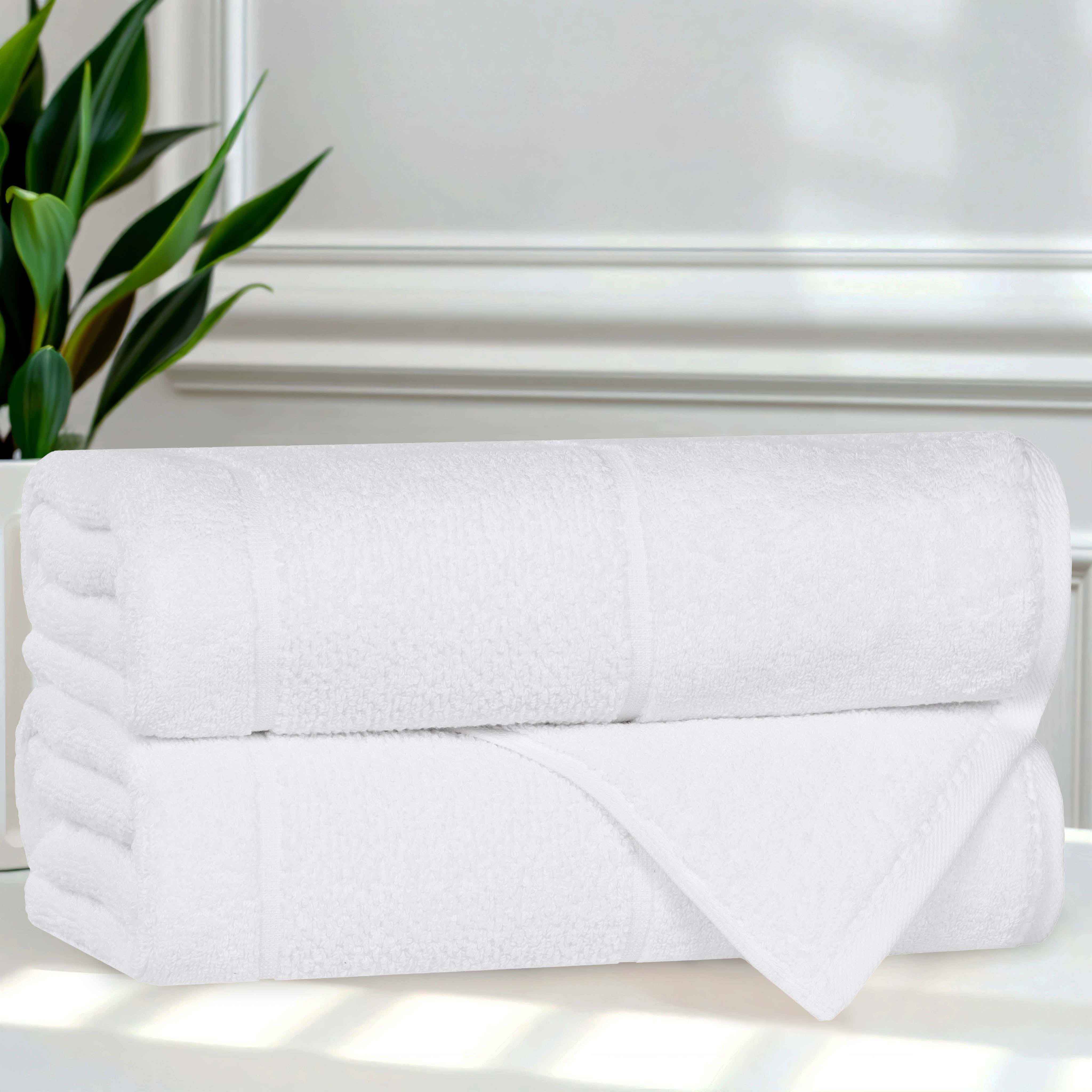 Premium Cotton Bath Towels Set of 2 - Ultra Soft & Absorbent Broad Border Luxury Towels for Spa, Gym, Beach & Home Use