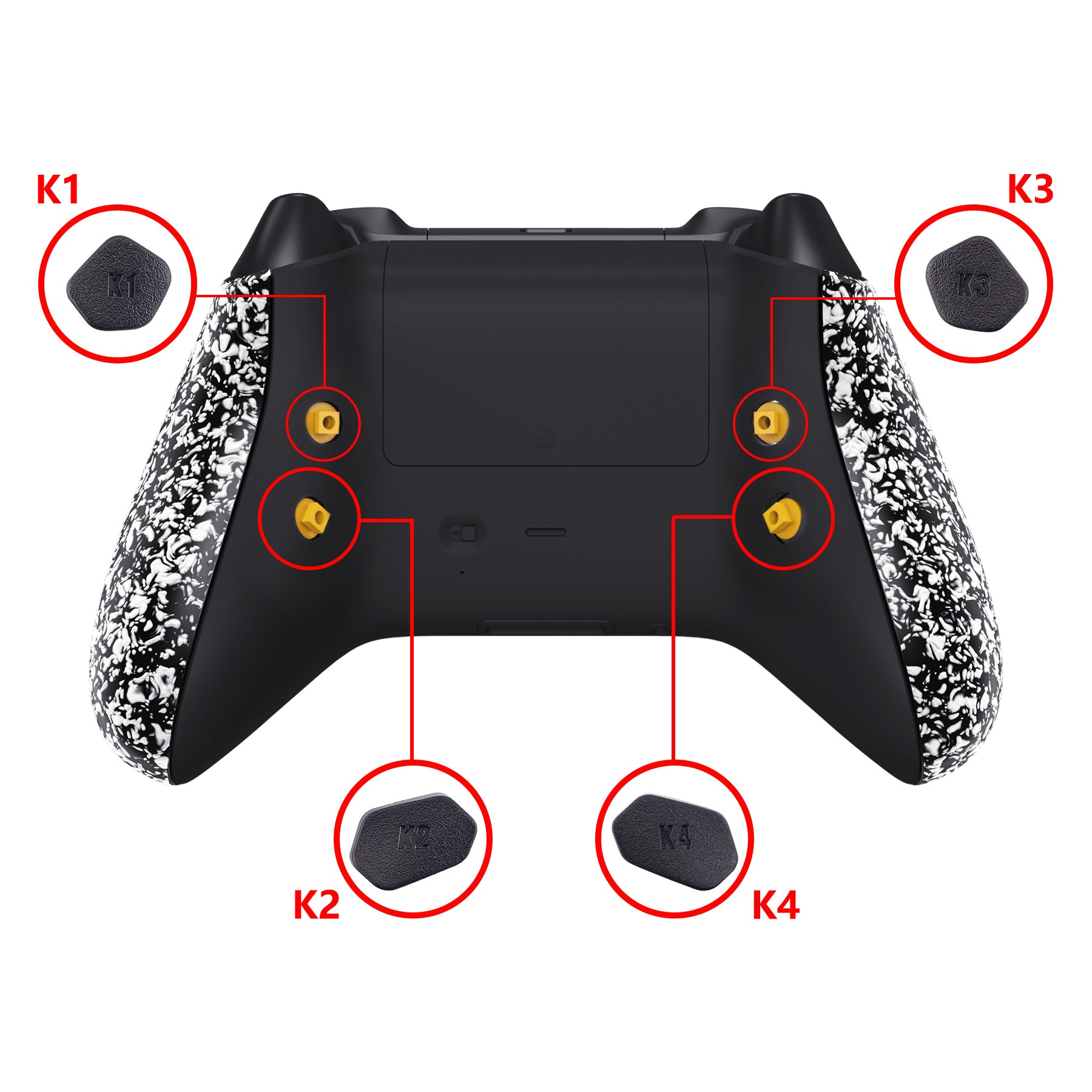 eXtremeRate Textured White HOPE Remappable Back Button Kit for Xbox Series X/S Controller - Upgrade Boards, Redesigned Shell & Side Rails - Perfect for Competitive Gaming & Custom Controller Mods (Controller Not Included) RX3P3042