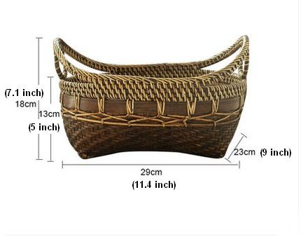 Hand Woven Bamboo Storage Basket - Natural Indonesian Small Rustic Baskets for Home Organization, Kitchen, Bathroom & Decor