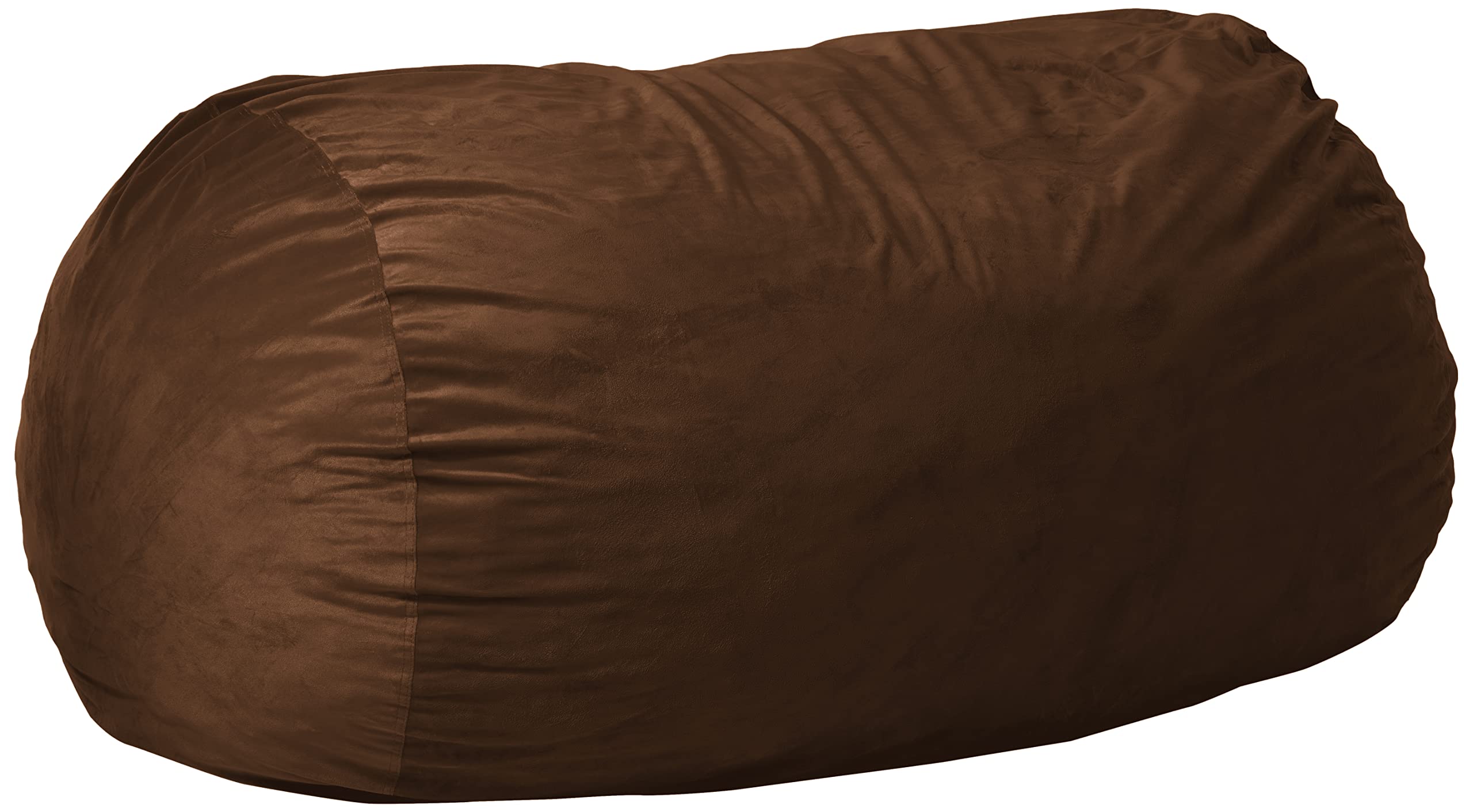 6-Foot Microsuede Bean Bag Chair Cover in Chocolate Brown - Ultra Soft & Durable for Living Room, Game Room, or Dorm Relaxation