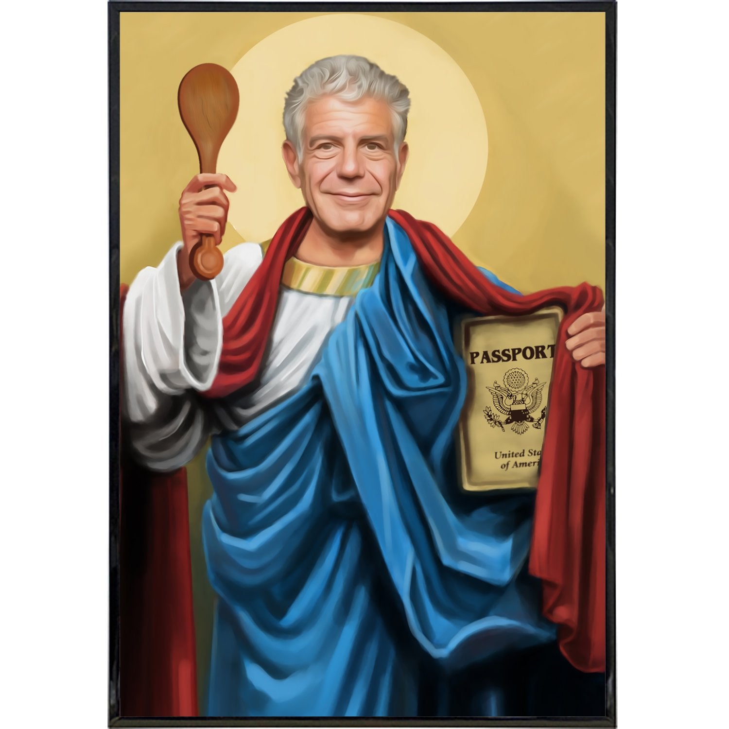 Saint Anthony Bourdain Print - Premium Wall Art Decor for Home, Office & Gifts | Perfect for Kitchen, Dining Room & Restaurant Decor