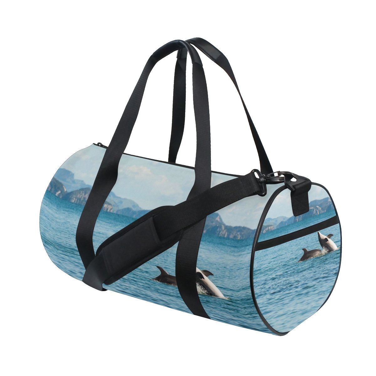 Evolutions Animal Pair of Dolphins Dancing Duffel Bag - Large Sports Gym Bag for Men & Women - Perfect for Workouts, Travel & Beach Trips