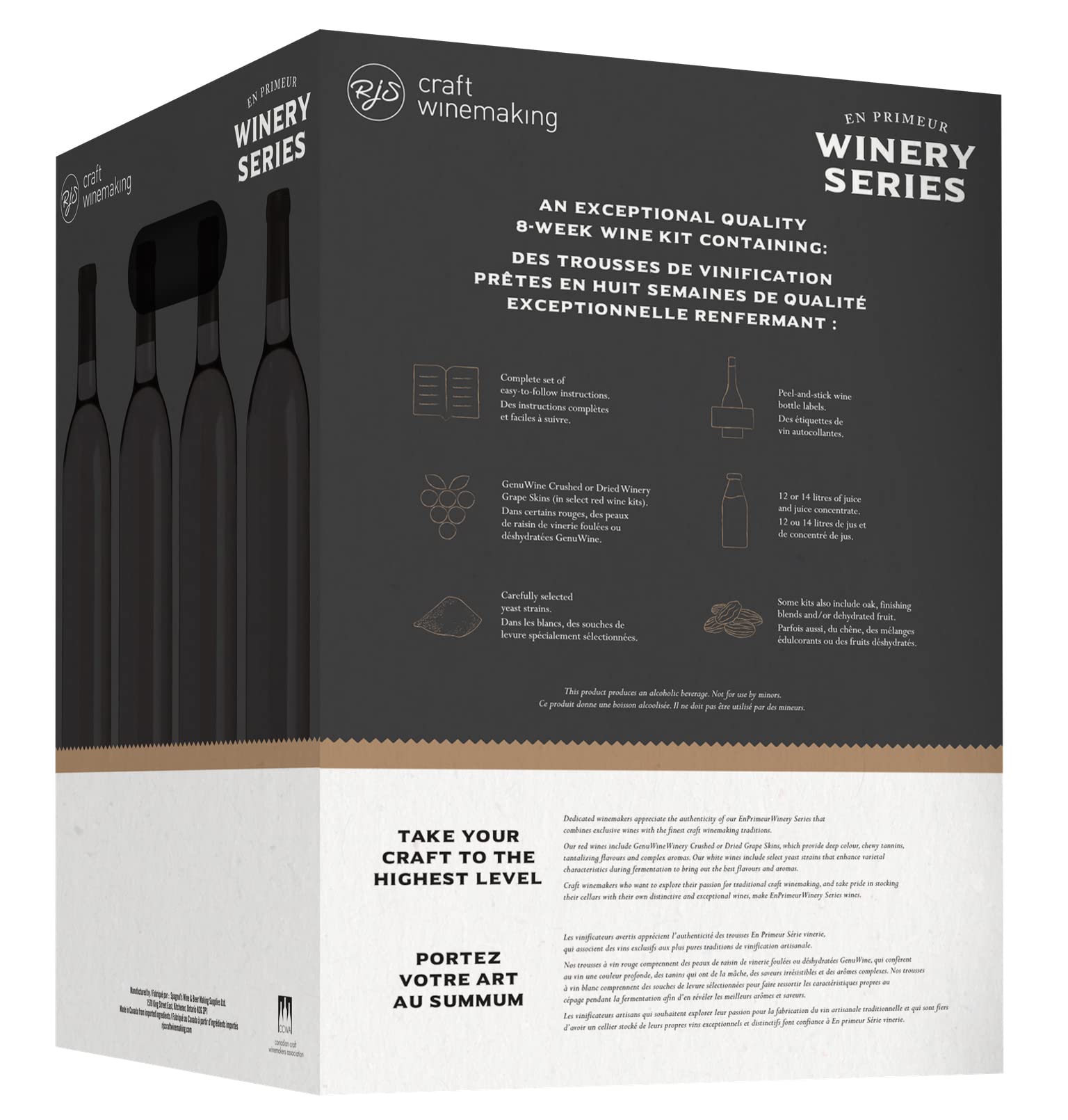Premium RJ Spagnols Super Tuscan Wine Kit with Skins - 6 Gallon En Primeur | Home Winemaking Starter Kit for Italian Red Wine Lovers | Perfect for Special Occasions & Gifts