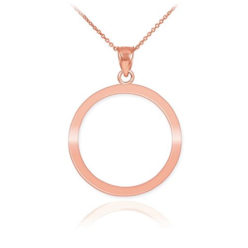14K Rose Gold Circle of Life Pendant Necklace - High Polish Karma Jewelry for Women, Spiritual Gift, Yoga & Meditation Accessory