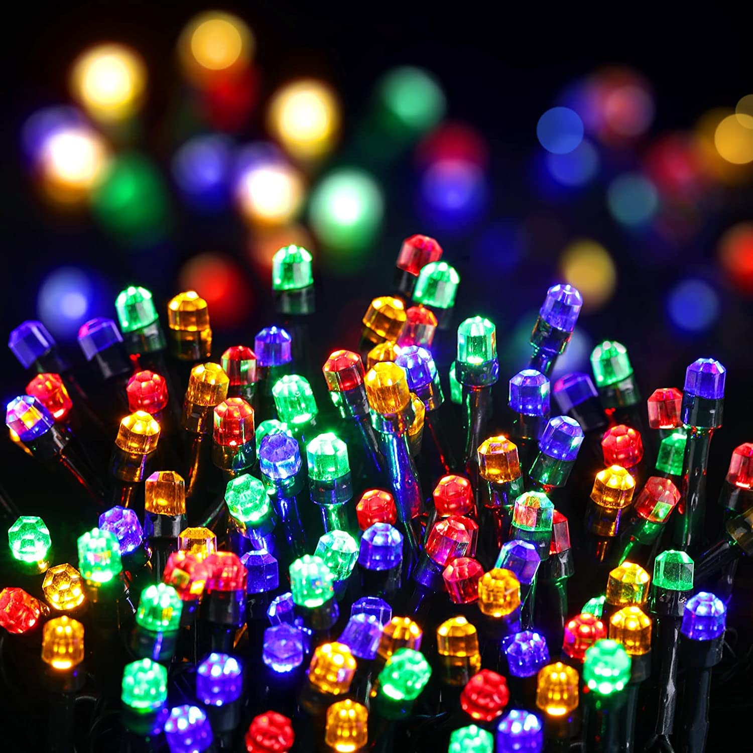 Quntis 164FT 500 LED Outdoor Christmas String Lights - Waterproof Multicolor Fairy Lights with Timer & 8 Modes for Xmas Tree, Holiday, Garden, Party, Wedding - Perfect for Indoor/Outdoor Decorations & Festive Atmosphere