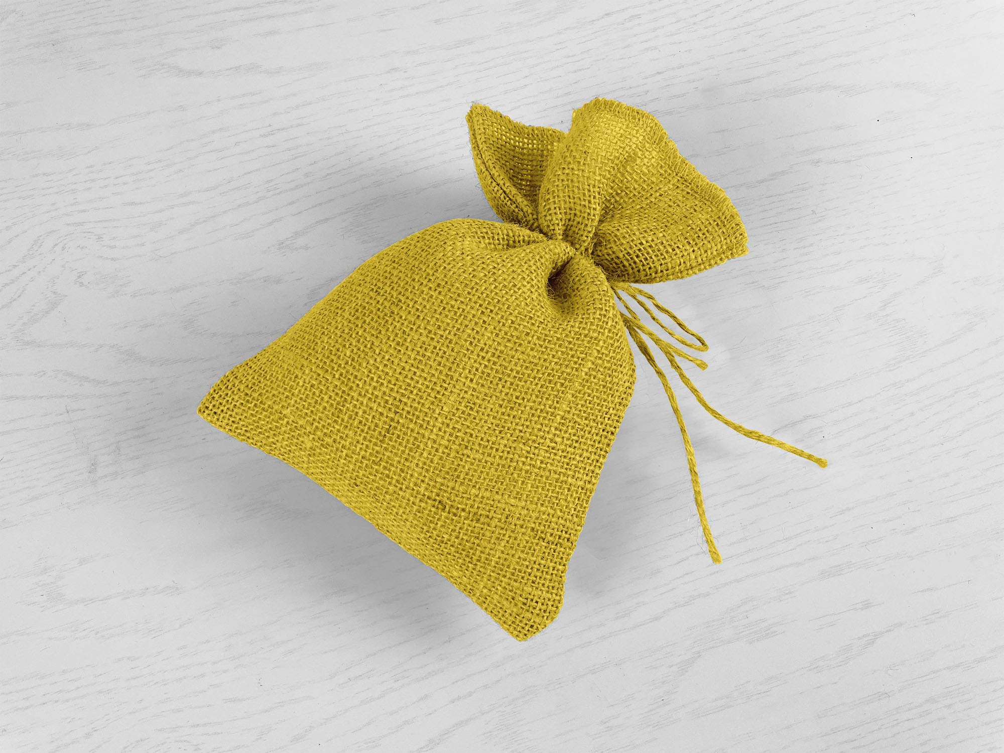 Premium Yellow Burlap Sachet Bags - 7x5 Inch Natural Jute Drawstring Pouches for Advent Calendars, Wall Hangings, Wedding Favors, Party Gifts & Storage - Eco-Friendly Party Favor Bags for Christmas, Birthdays & Home Decor