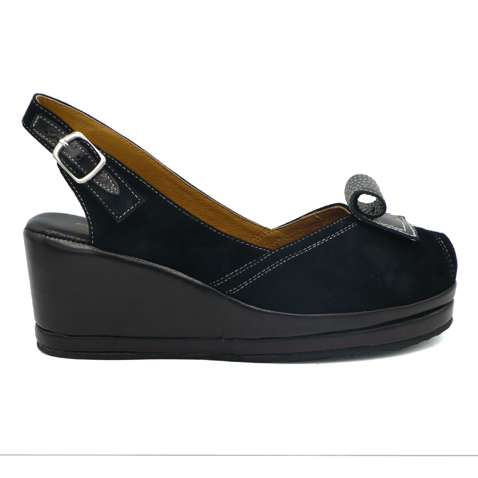 Black Suede/Black Leather
