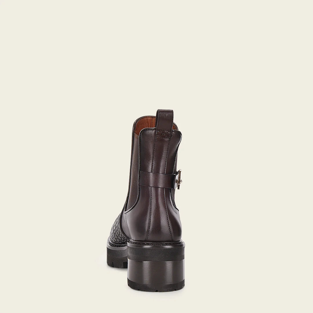 Franco Cuadra Women's Brown Leather Combat Boots - 57WMPTS Stylish Casual Fashion Moreletti Boots for Everyday Wear & Outdoor Adventures