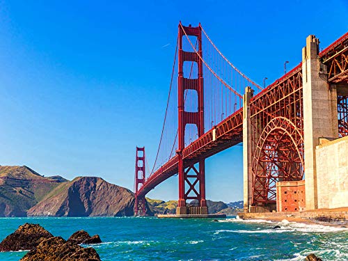 70-Piece Golden Gate Bridge Jigsaw Puzzle for Kids & Adults - Educational Toy for Family Fun
