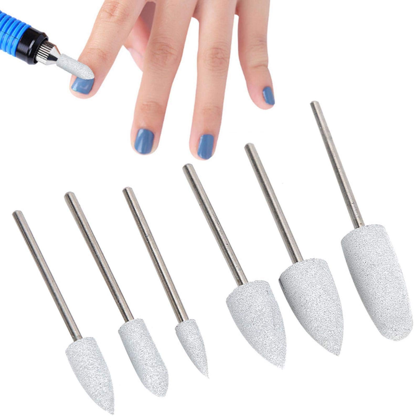 6Pcs Nail Art Grinding Head Set - Professional Electric Manicure Drill Bits for Acrylic Nails, Dead Skin Removal & Polishing - Nail Care Tools for Salon & Home Use