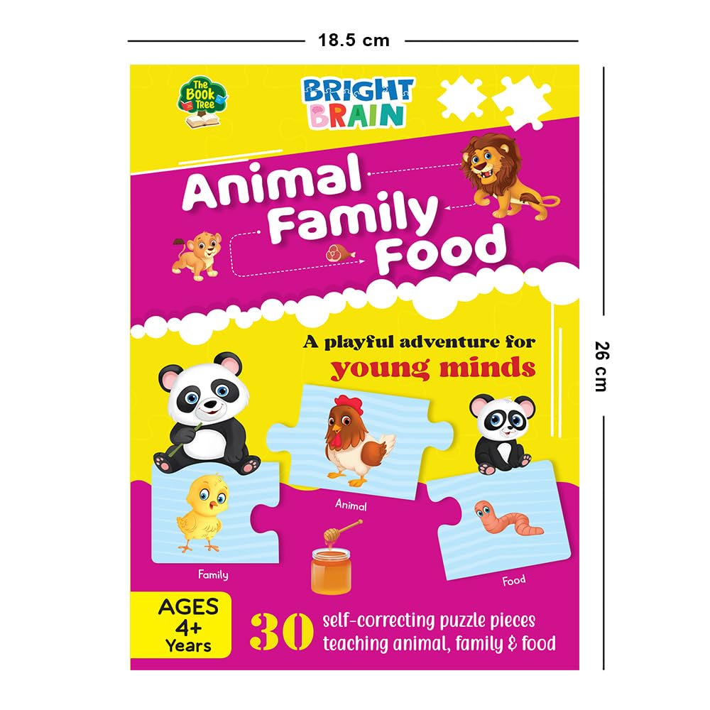 Majestic Book Club - The Book Tree Animals Family Food Puzzle | 20+ Piece Educational Jigsaw Puzzle for Preschoolers Ages 3-6 | Learn Animal Families & Foods | Perfect Birthday Gift & Classroom Learning Activity