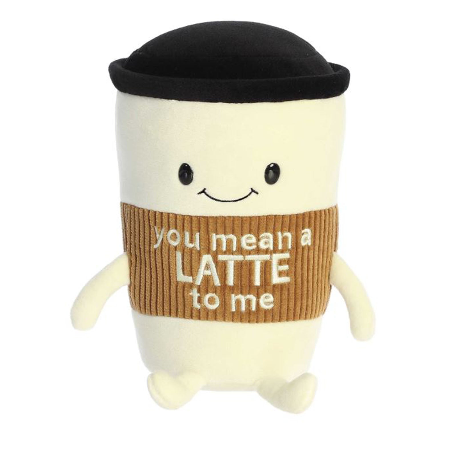 Aurora Just Sayin' You Mean A Latte 9 Inch Plush Stuffed Animal Toy - Cute Coffee Themed Gift for Friends, Office Desk Decor, and Cozy Home Collection
