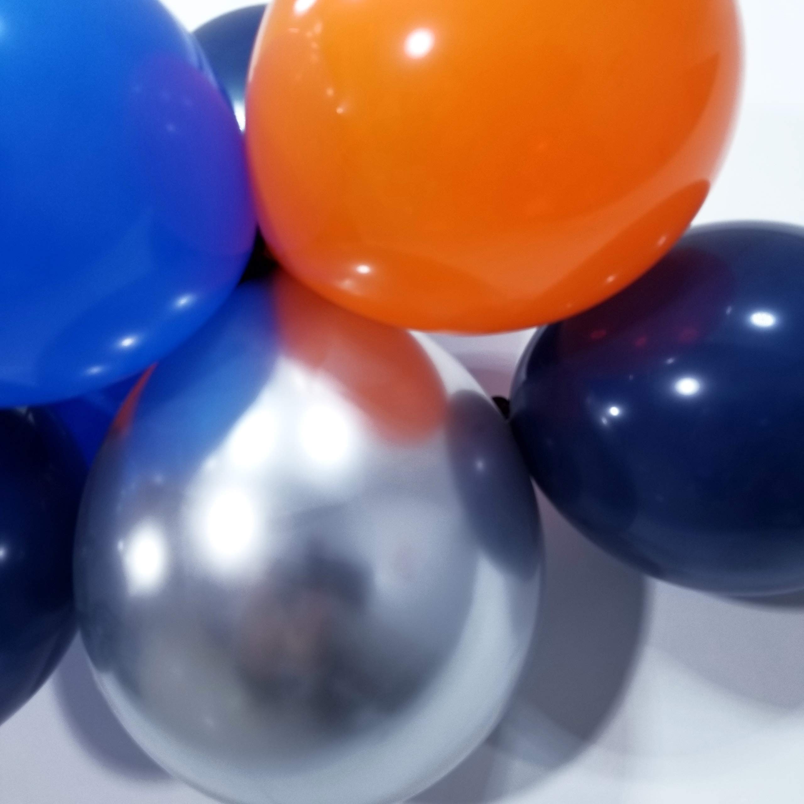 70 Pack Space Themed Latex Balloons - Royal Navy Blue, Orange & Blue with 12 Inch Metallic Silver Balloons for Outer Space Party Decorations, Baby Shower, Birthday Celebrations - Perfect for Galaxy Themed Events, Astronaut Parties & Cosmic Decor