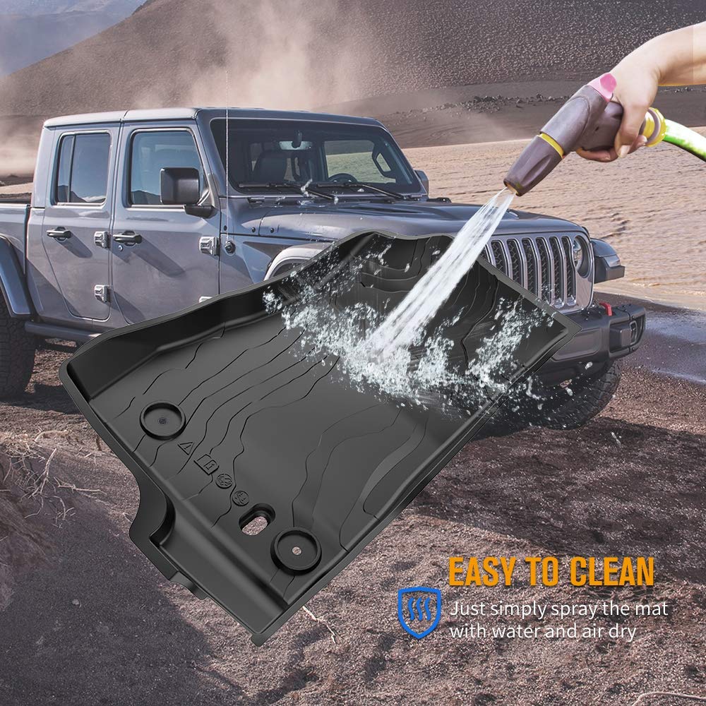 JOYTUTUS All-Weather Floor Mats for 2020-2024 Jeep Gladiator JT | OEM 82215626AB Compatible TPE Floor Liners | Front & Rear Complete Set | Custom Fit Protection | Perfect for Off-Roading & Daily Driving