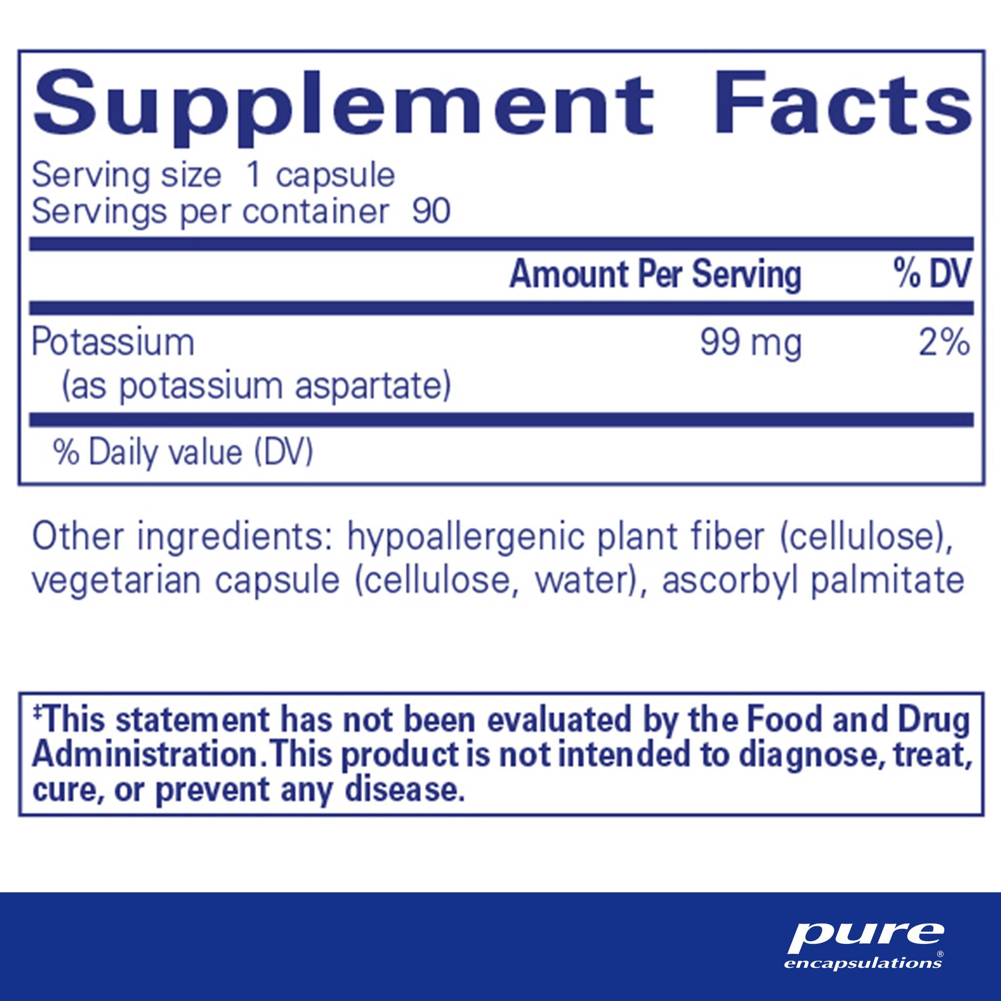 Pure Encapsulations Potassium (aspartate) Supplement - Supports Heart Health & Muscle Function - Ideal for Athletes & Active Lifestyles