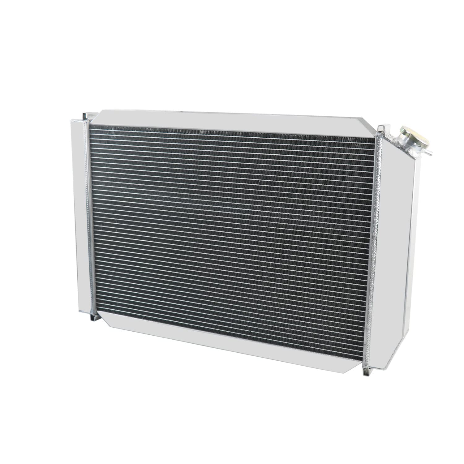 Aluminum Radiator Compatible with Ford Fairmont Granada LTD Mustang Thunderbird 1975-93 & Mercury Capri Cougar Marquis Monarch 1975-88 - 3 Row High Performance Cooling System with Dual 12