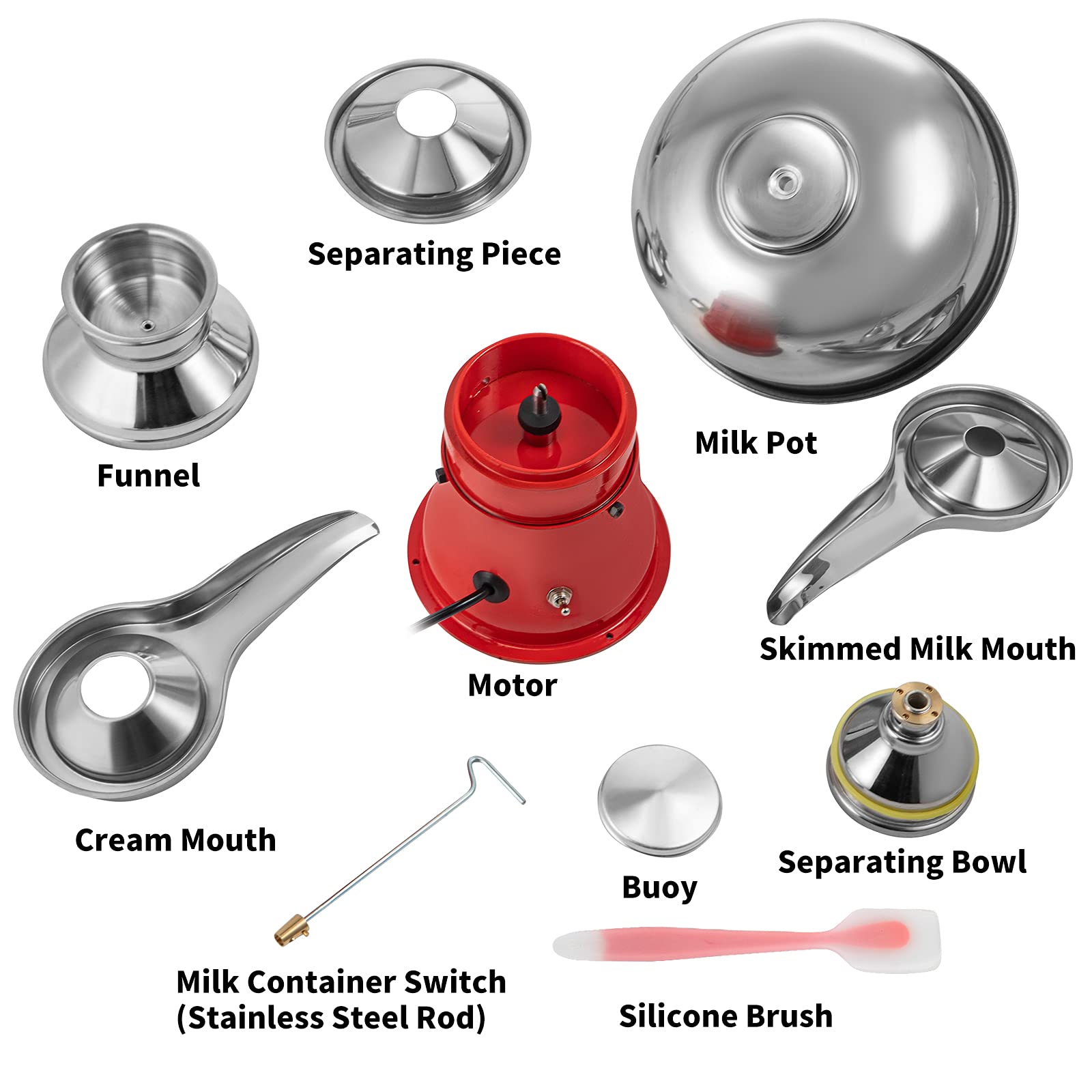 VEVOR Electric Milk Cream Centrifugal Separator - 25 Gal/H & 100L/H Stainless Steel Goat & Cow Milk Separator for Skim Milk - Perfect for Dairy Farms, Homesteads & Small Dairy Businesses