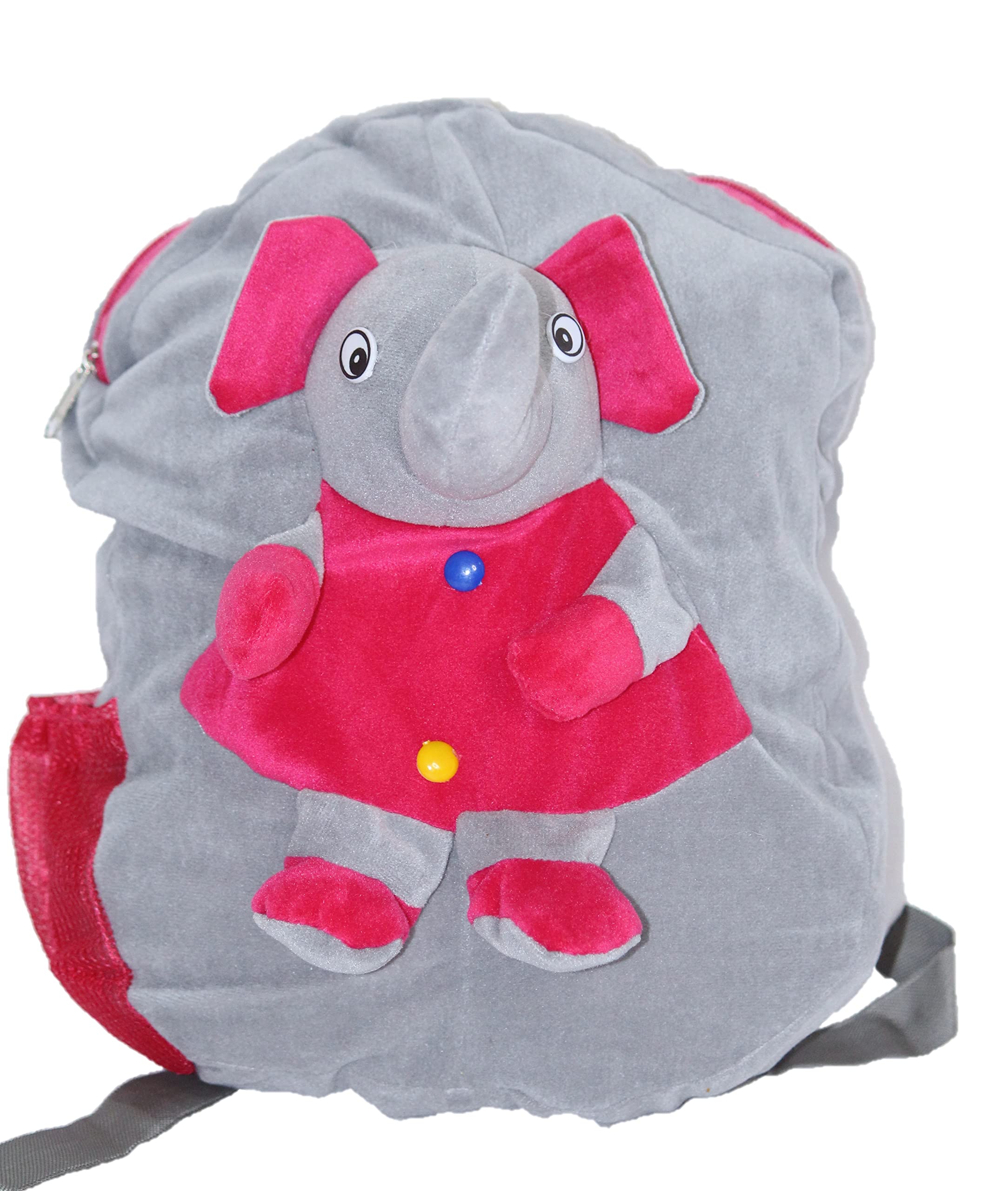Velvet Plush Elephant Backpack for Kids - Soft School Bag for Boys & Girls Ages 2-6, Nursery Daycare Travel Carry On Bag (Gray, Multi-Color) - Perfect for Preschool, Picnic & Weekend Outings