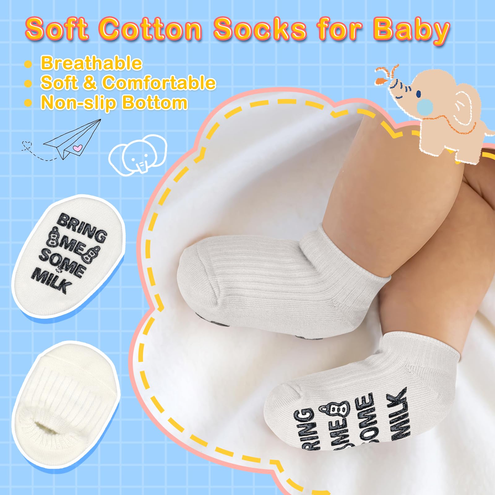 8Pcs Newborn Baby Boy Gift Basket Set - Essential Baby Shower & Welcome Gifts for Newborns | Cute & Practical Baby Boy Gift Baskets for Gender Reveal, First Birthday & Special Occasions