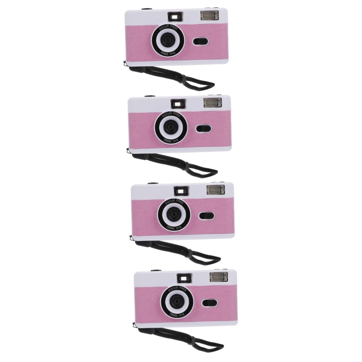 OSALADI 4 Pack Retro Film Camera Set - Vintage Mini Travel Camera with Built-in Flash, Reusable Plastic Film Camera (White) - Perfect for Travel Photography, Street Shots & Vintage Style Photography