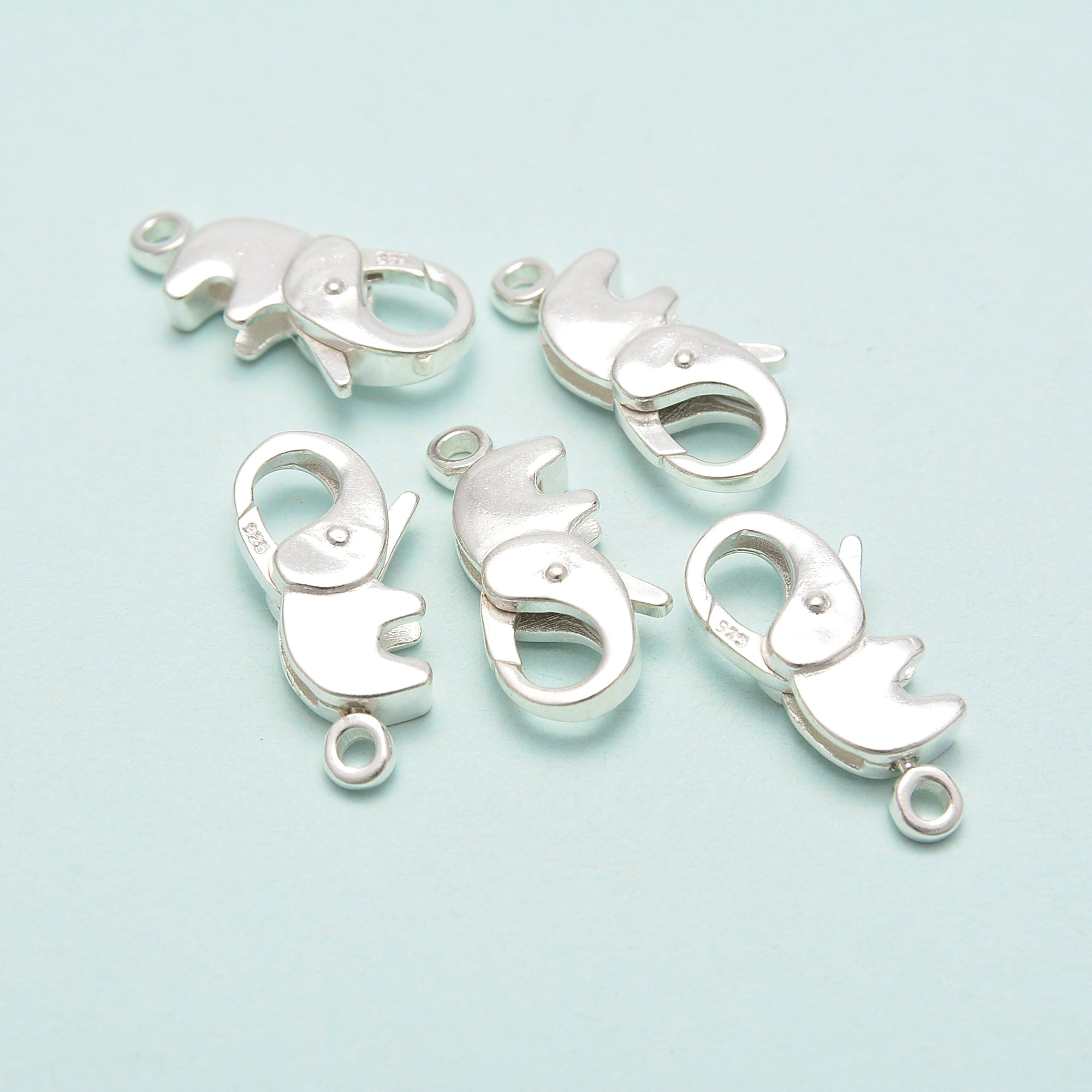 925 Sterling Silver Elephant Shape Clasp - 10x20mm (2Pcs/Bag) - Jewelry Making Supplies for Necklaces, Bracelets & DIY Crafts