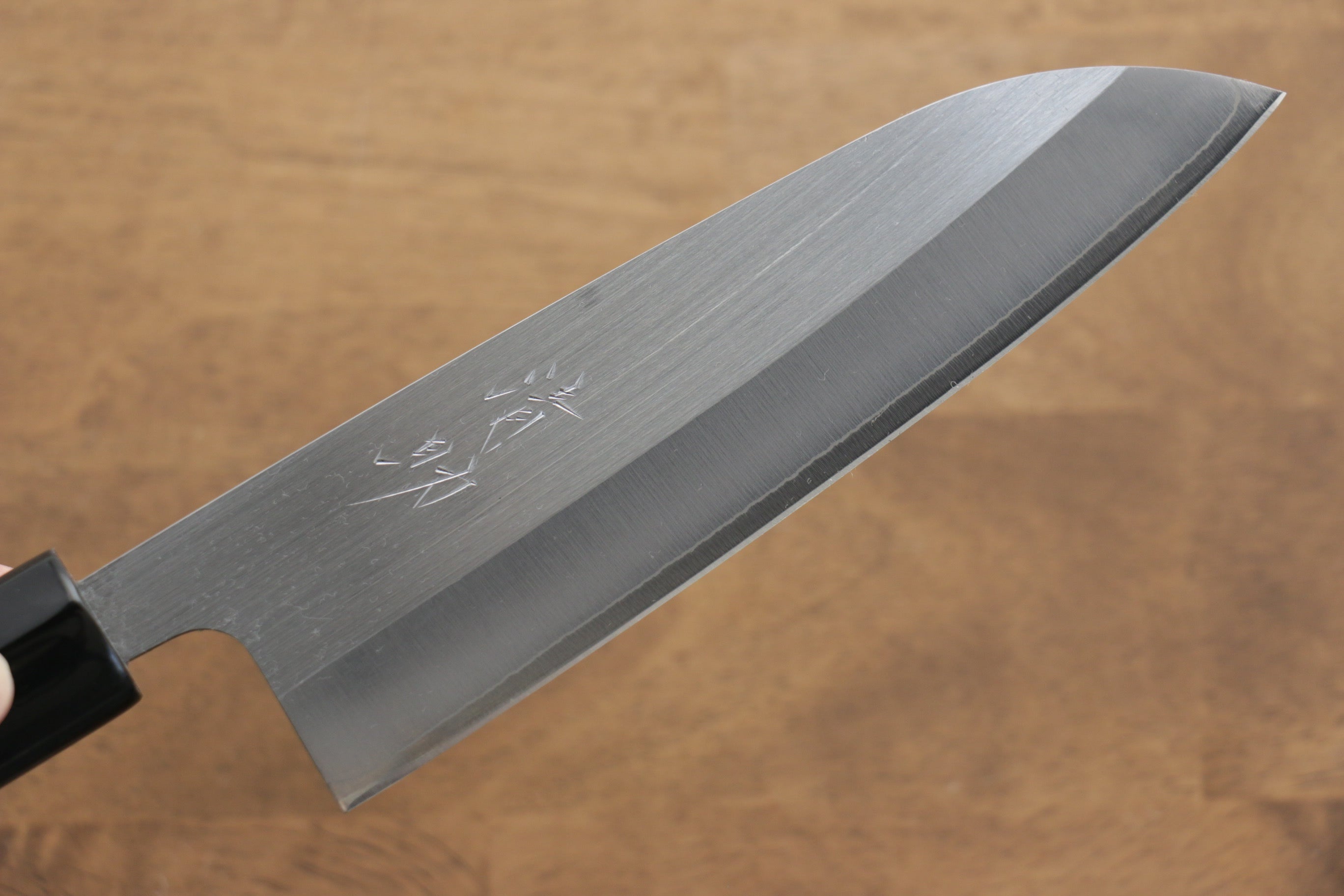 Seisuke SRS13 Santoku Knife 165mm with Burned Chestnut Handle - Premium Japanese Kitchen Knife for Slicing, Dicing, and Chopping Vegetables, Fruits, and Meat