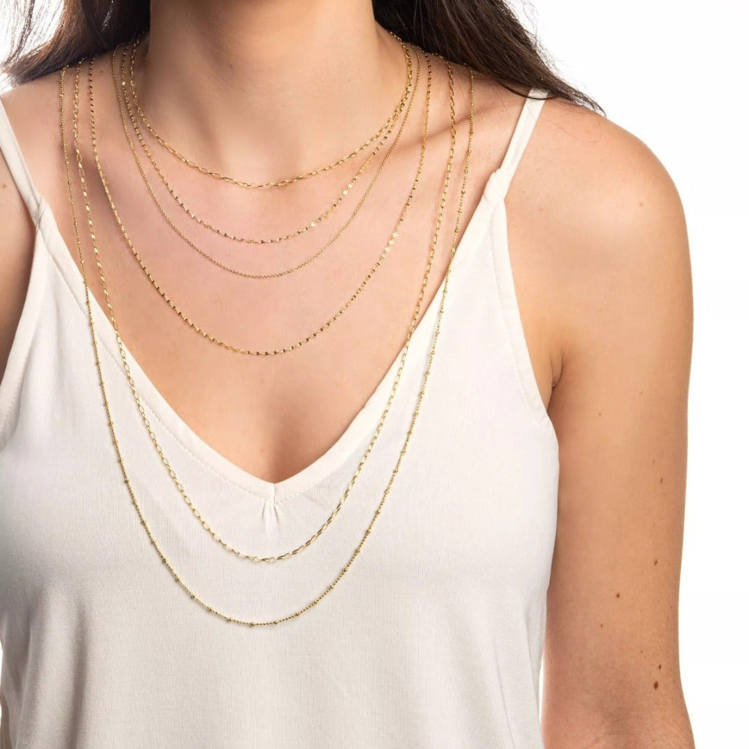 Jude Frances Lisse Small Looped Chain Necklace for Women - Dainty Gold Layering Necklace Jewelry Gift for Her - Perfect for Date Night & Everyday Wear