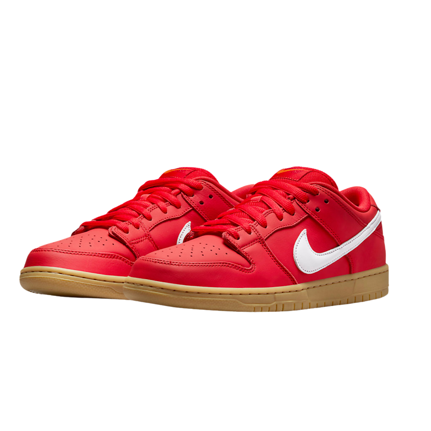 Nike SB Dunk Low Sneakers - University Red, White & Gum Light Brown - Men's Skateboarding Shoes for Gym & Street Wear