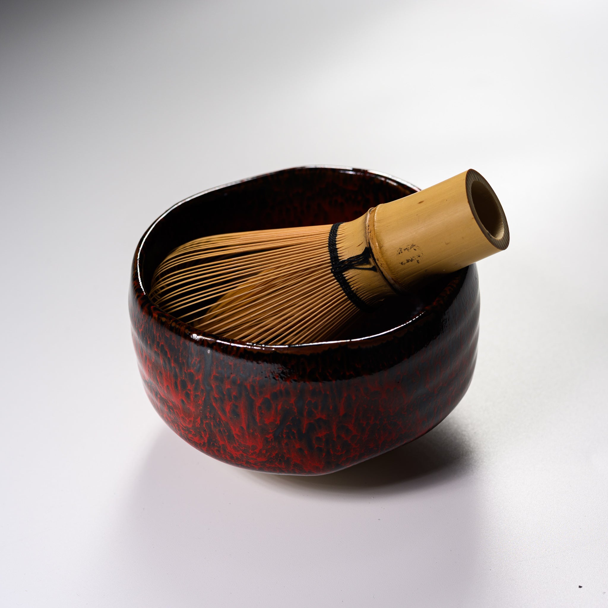 Premium Japanese Matcha Bowl Set - Handcrafted Red Shadow Ceramic Tea Cup for Traditional Tea Ceremony | Perfect for Matcha, Green Tea, Coffee & Dessert Serving