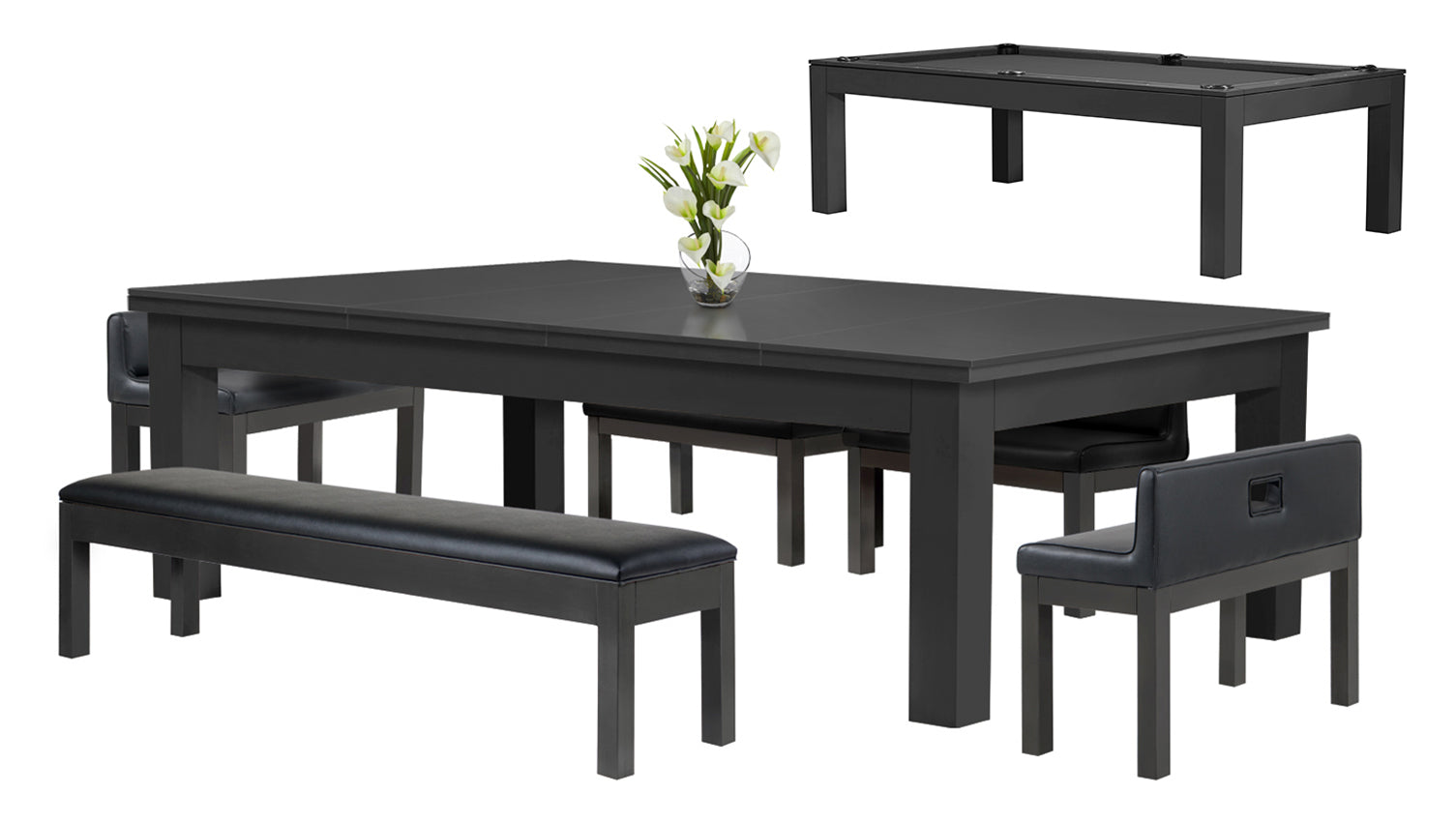 Baylor II 8 Foot Pool Table Dining Collection - Modern Series | Convertible Game & Dining Table for Home, Bar & Game Room