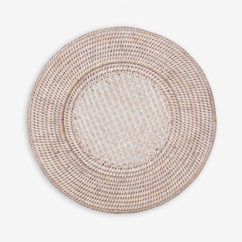 Caspari Rattan Round Charger Plate - 12