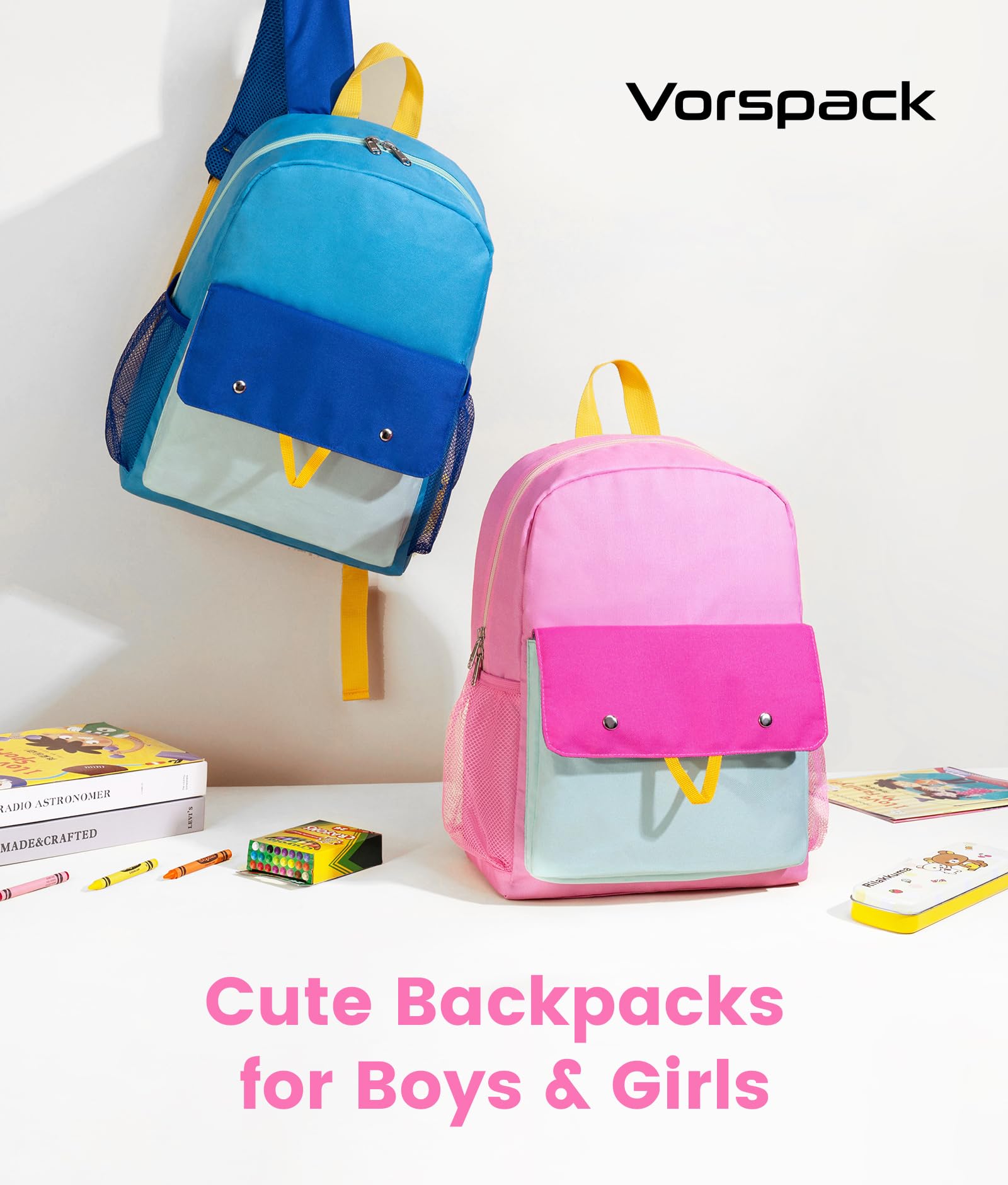 **Vorspack Toddler Backpack for Girls & Boys - Cute Small Preschool Backpack for Kids Ages 3-8, Lightweight & Durable Kindergarten School Backpack (Pink) - Perfect for School, Travel & Daycare**