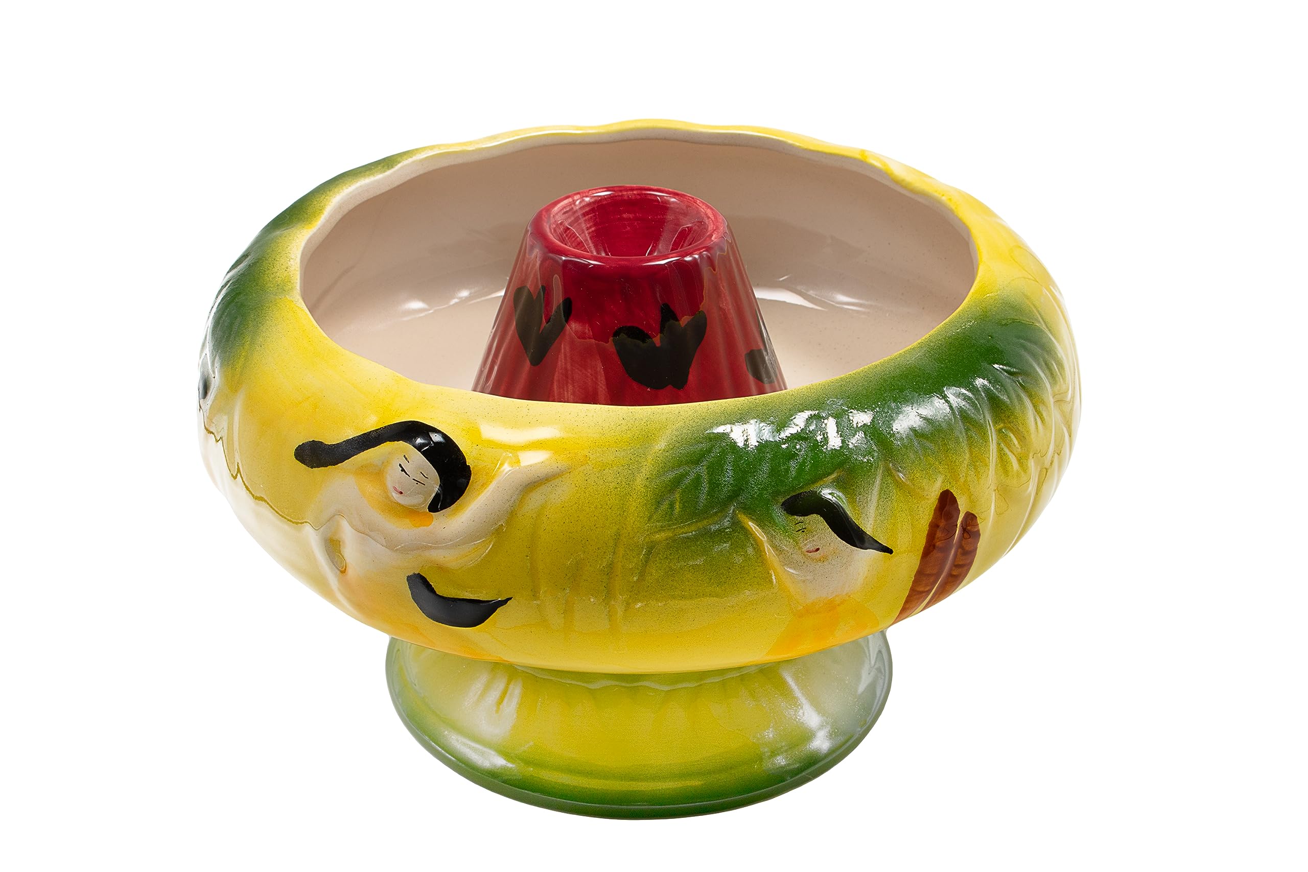 32oz Ceramic Tiki Bowl - Handcrafted Tropical Party Drinkware for Cocktails, Punch & Mocktails - Perfect for Luau, Beach Parties & Summer Gatherings